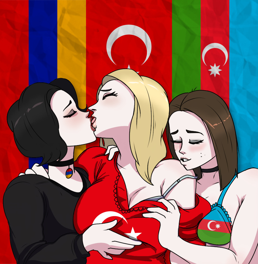 Rule 34 3girls armenia armenian armenian flag azerbaijan  