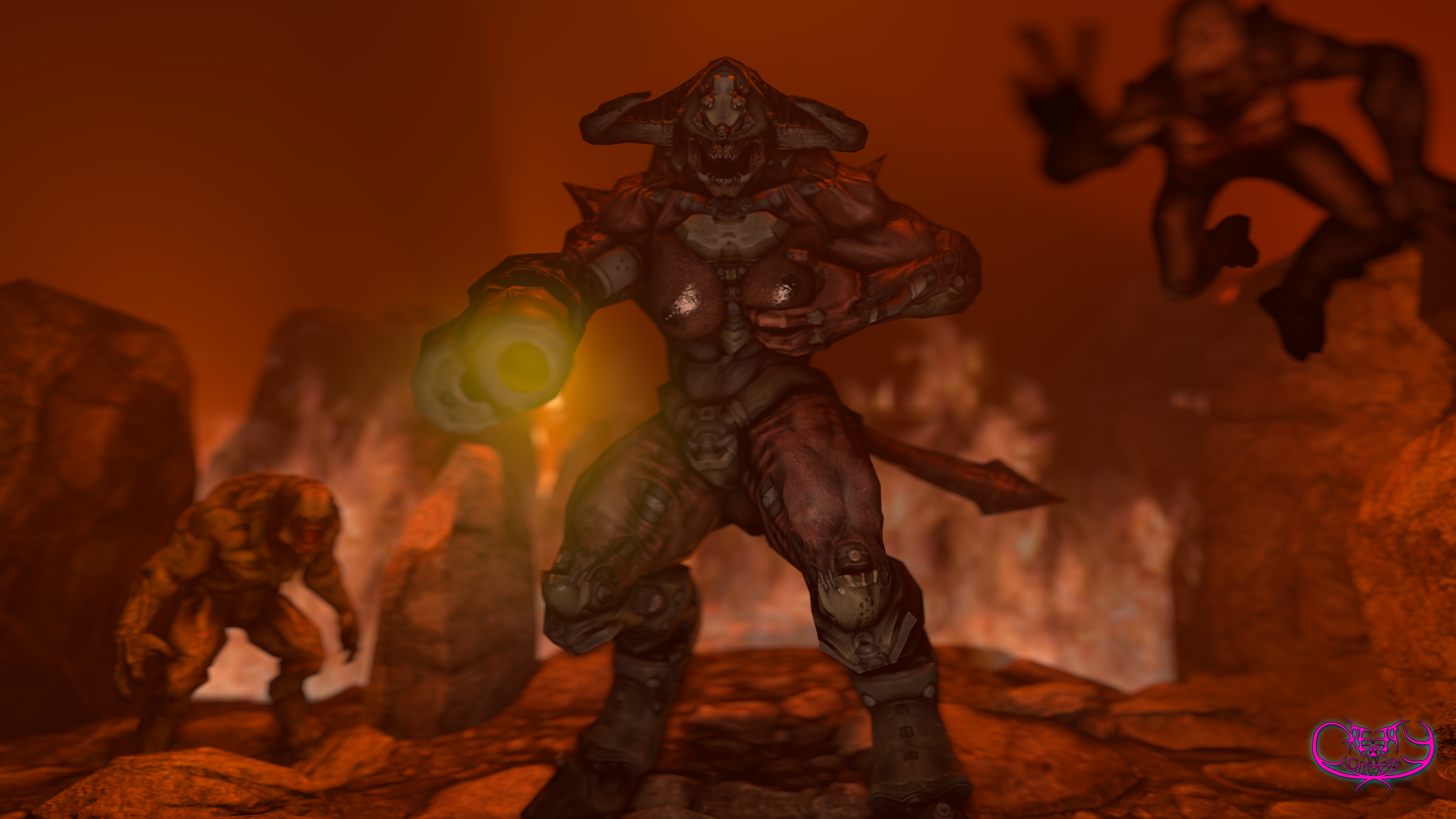 Rule 34 - breasts cyberdemon (doom) cyborg demon demon girl doom hell ...
