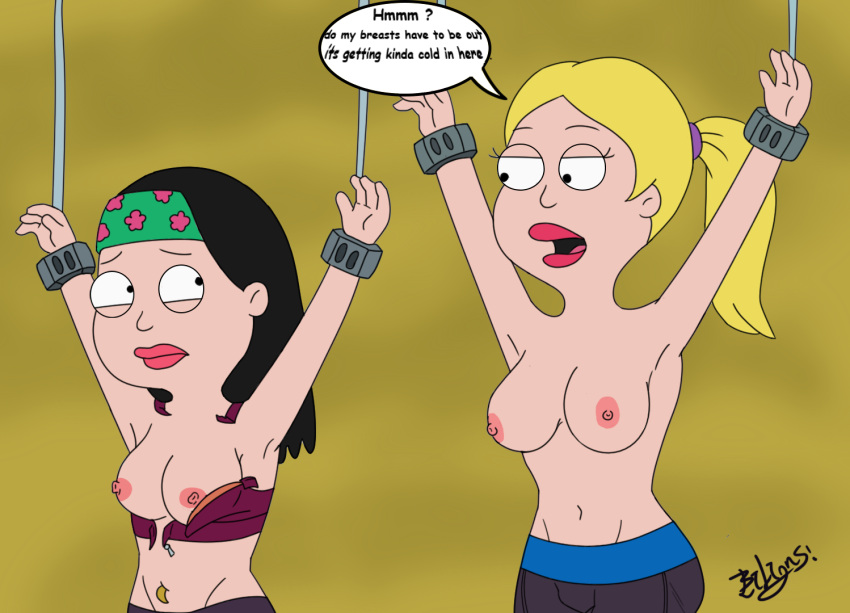 Rule 34 - 2girls accurate art style american dad belly belly piercing ...