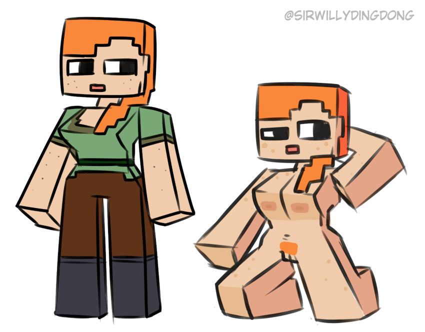 Rule 34 - 1girls alex (minecraft) april fools arm behind head artist ...